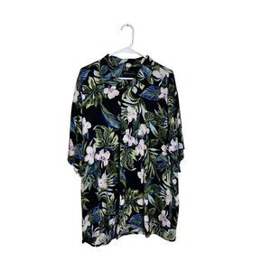 D’amante Men’s Floral Button Down Short Size Large
